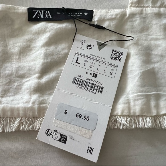 Zara Cream Embroidered Mirror Crop Top - Picture 16 of 16